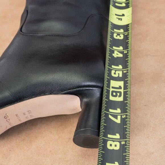 Vince Women Floris Black Leather Pointy toe Heel Dress Knee Boots 8US EUR 38.5 - Picture 8 of 10